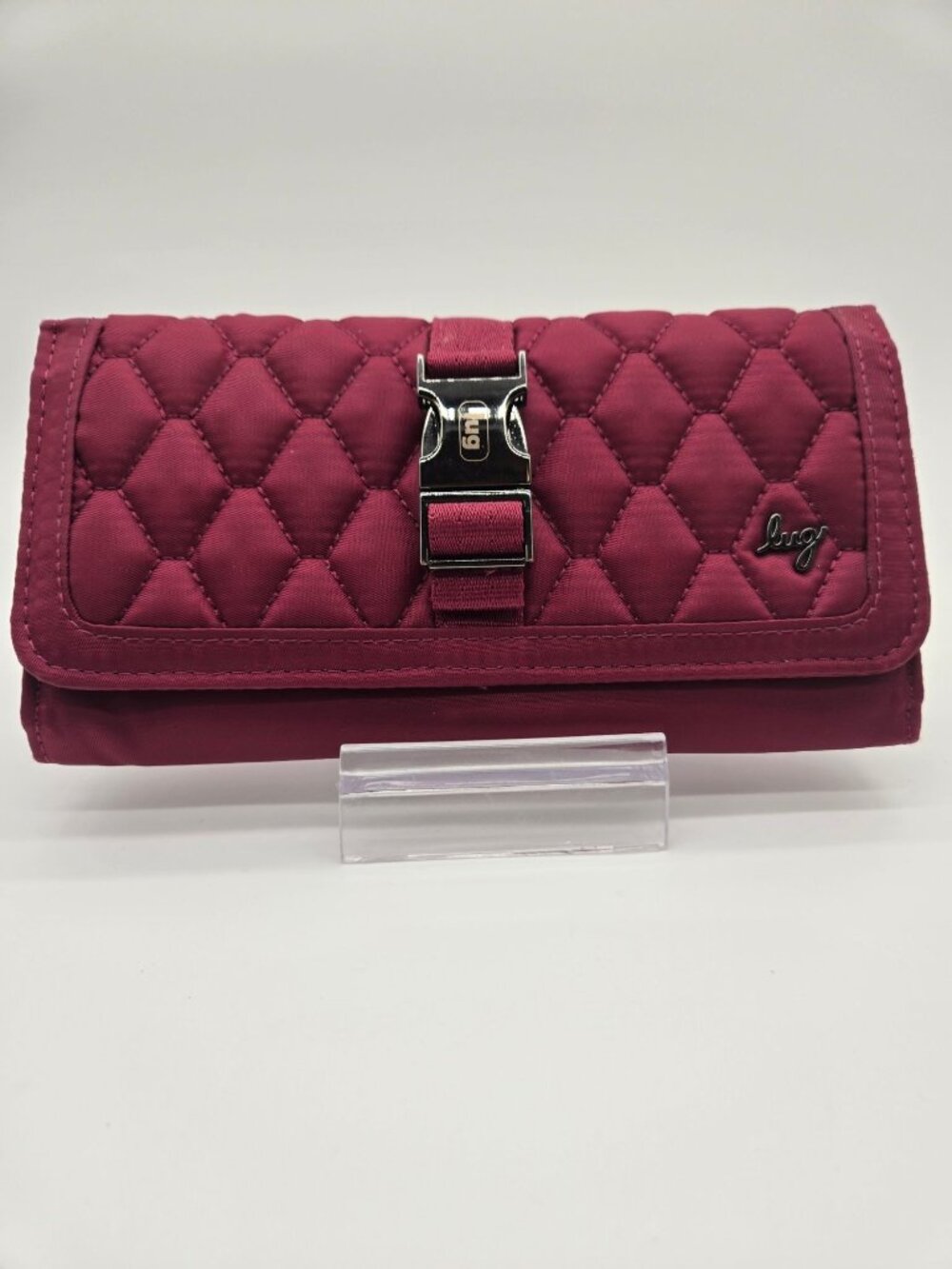 Lug Classic Quilted Wallet Throttle Fuchsia Buckle Closure EUC